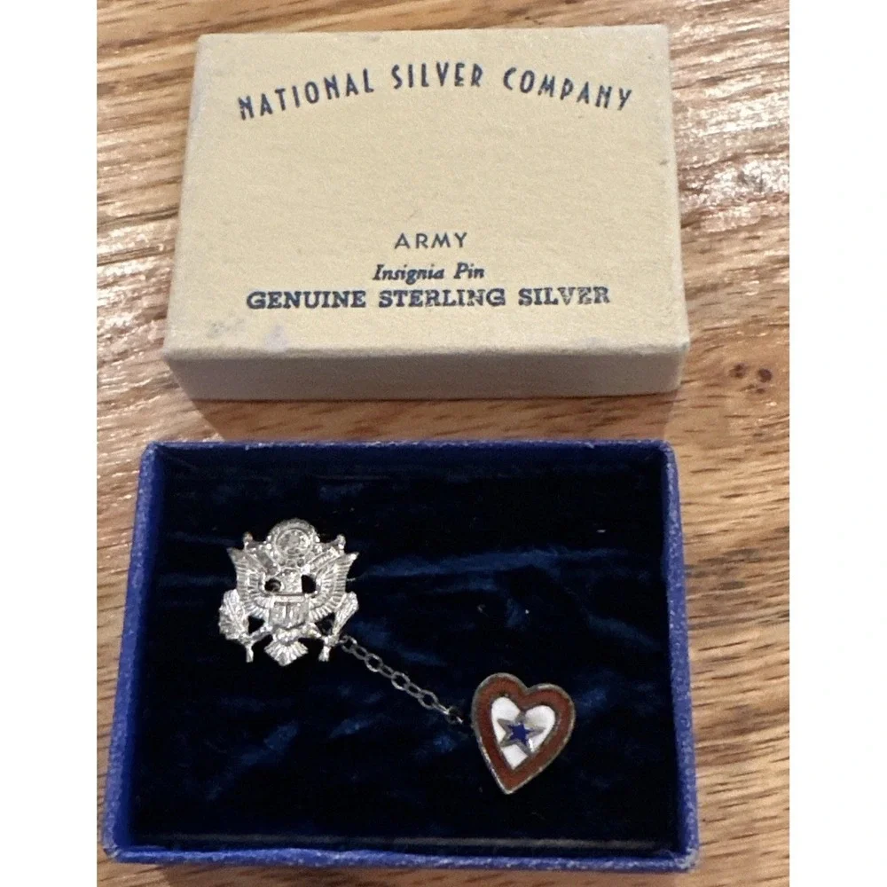WW II  Sterling Silver United States Army Son in Service Sweetheart Pin NIB